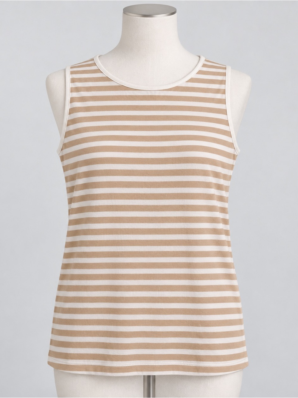 J. Crew Women’s Beige and White Striped Tank